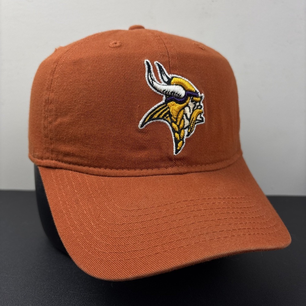 Vintage Reebok Minnesota Vikings Strapback Hat Orange Mascot Adjustable Cap
